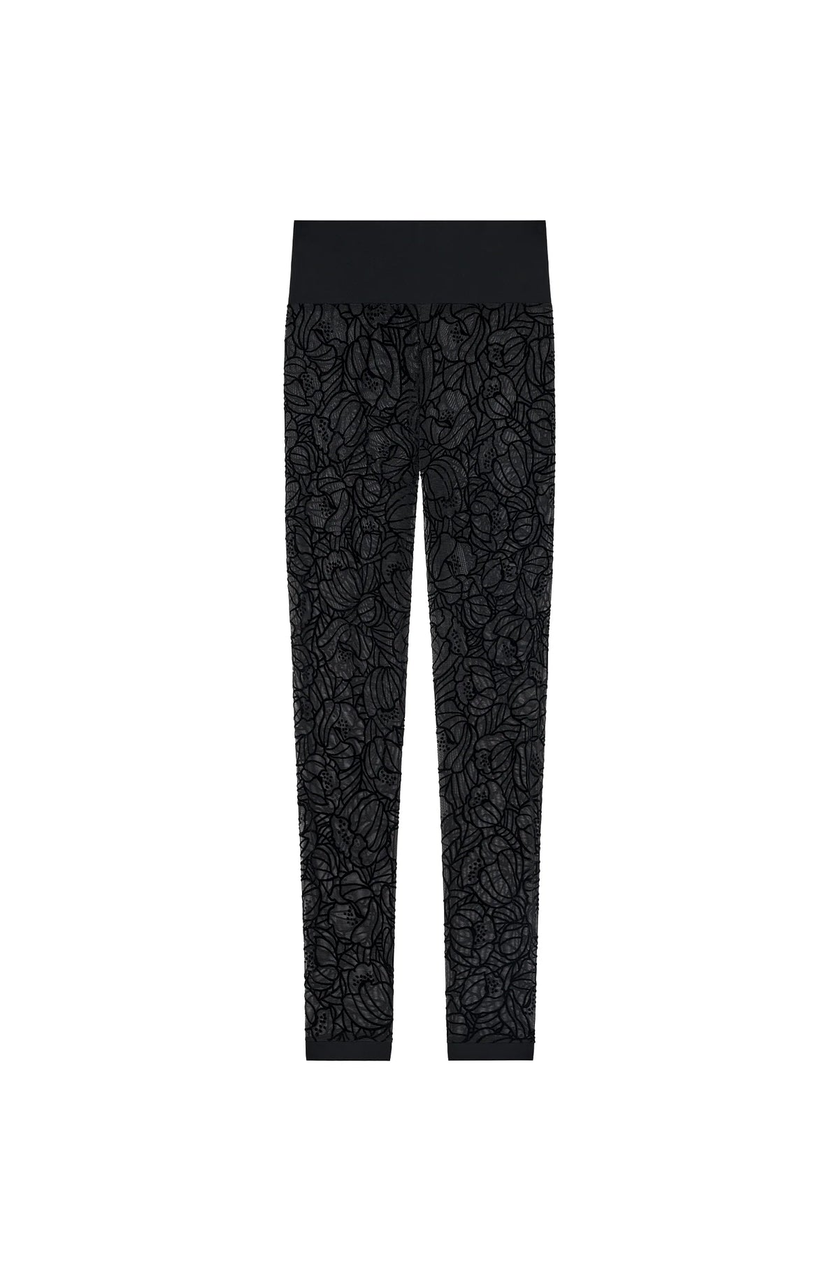 eman High-waisted flocked tulle leggings