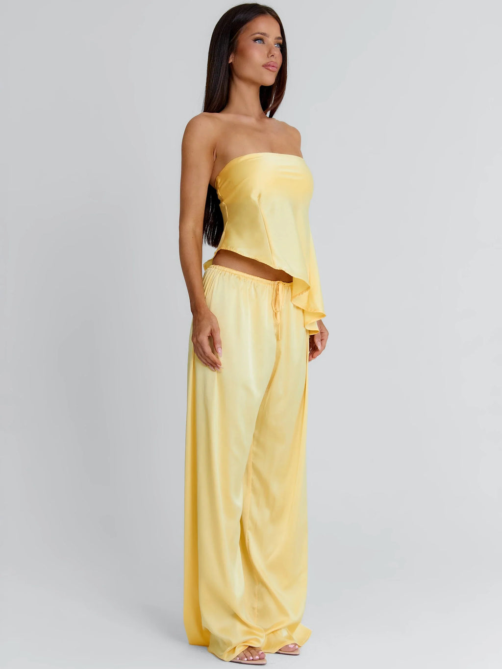 Top en satin Clovelly jaune