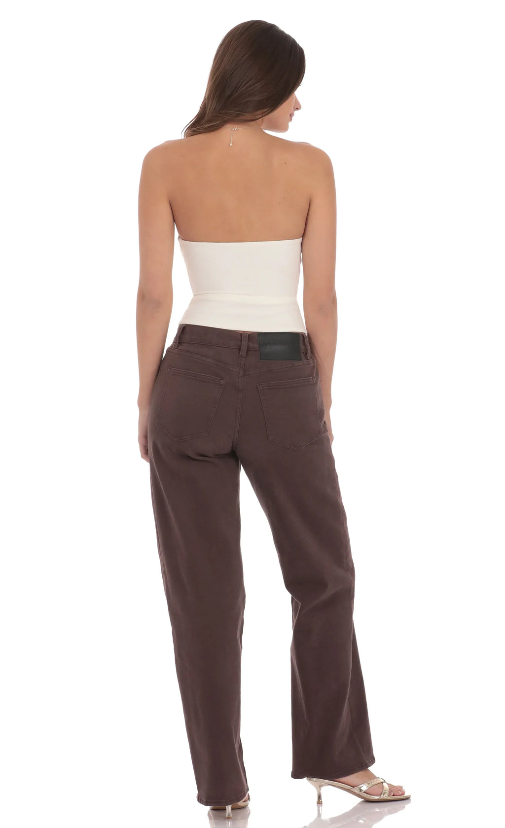 Top à boucle effet trou de serrure ivoire
