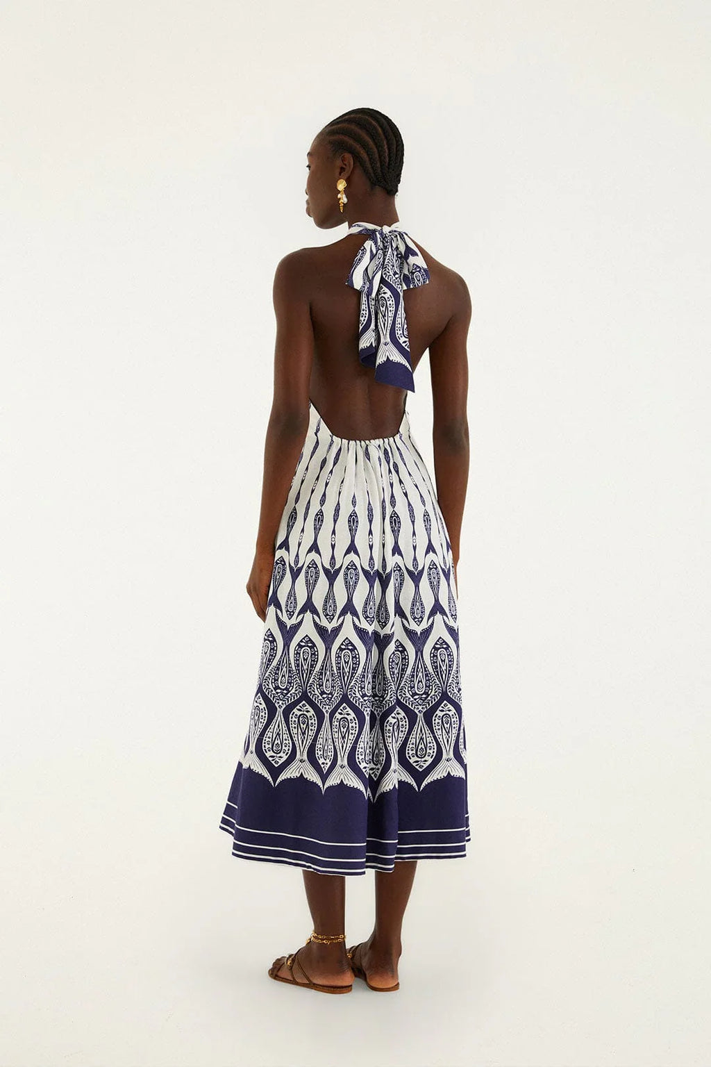 Robe midi Off-White Fishes Flow à encolure dos nu