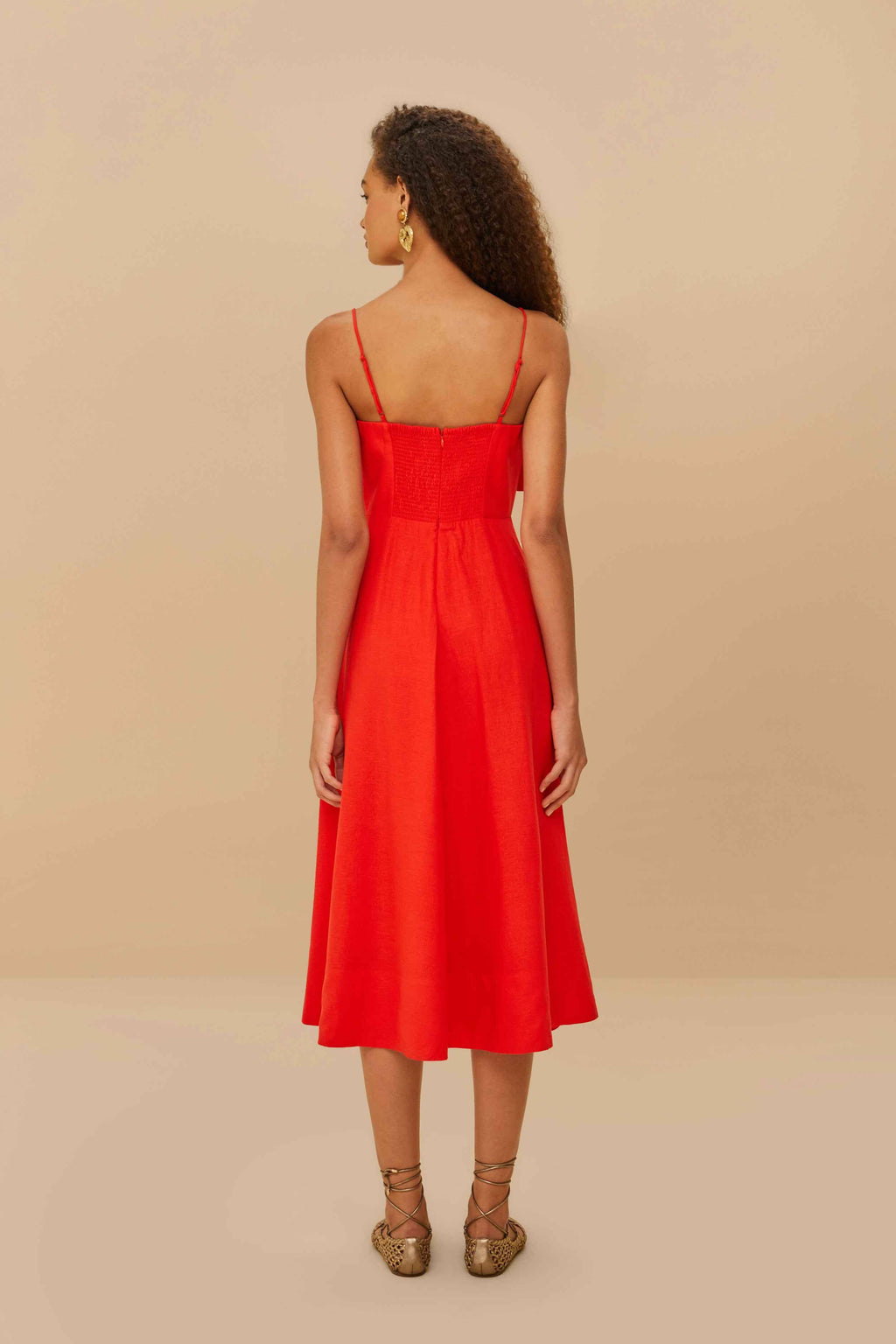 Robe midi Red Garden Lenzing™ Ecovero™ Euroflax™