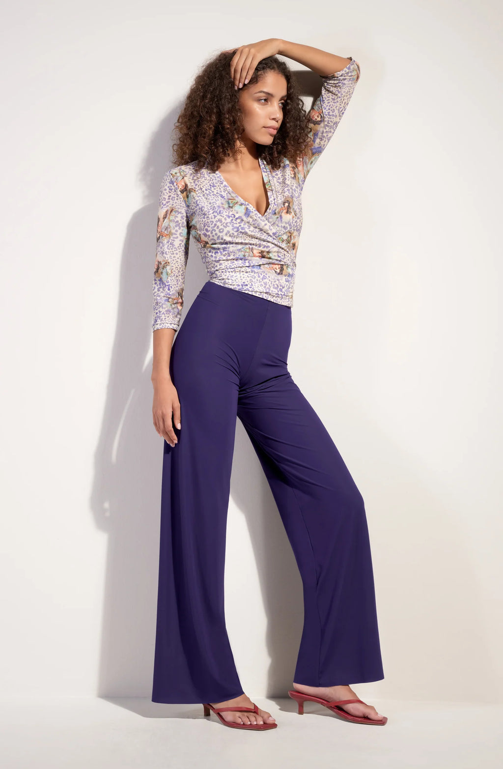 myla Loose sapphire light voile trousers