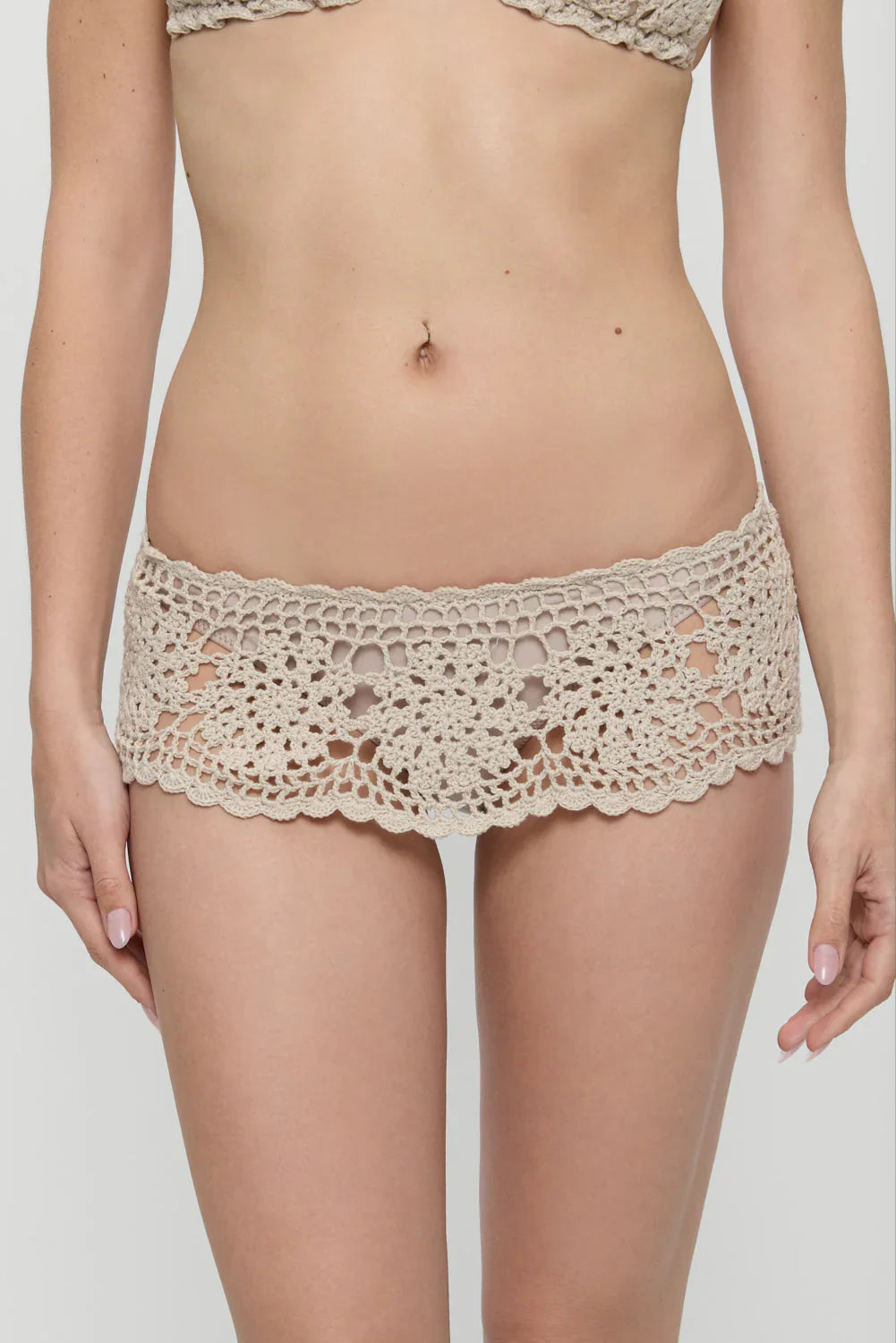 Shelly Crochet Shine Swim Skirt - Birthday Suit