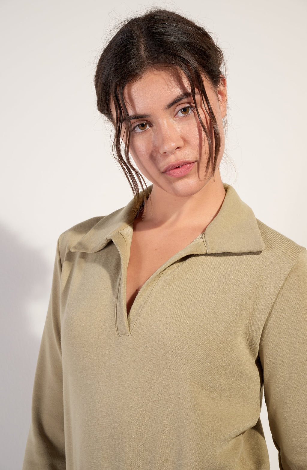 robine Long-sleeved sand-colored sweatshirt dress