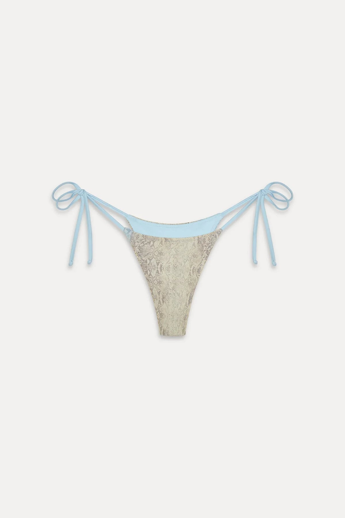 Divine Satin Skimpy Bikini Bottom - Blue Python