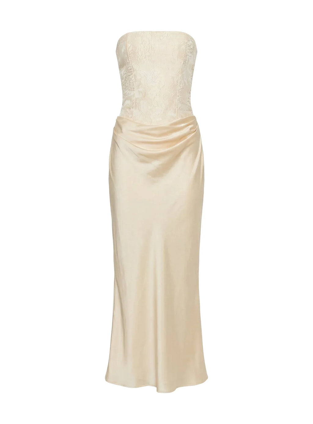 Robe longue drapée sans bretelles Jenevieve Citron