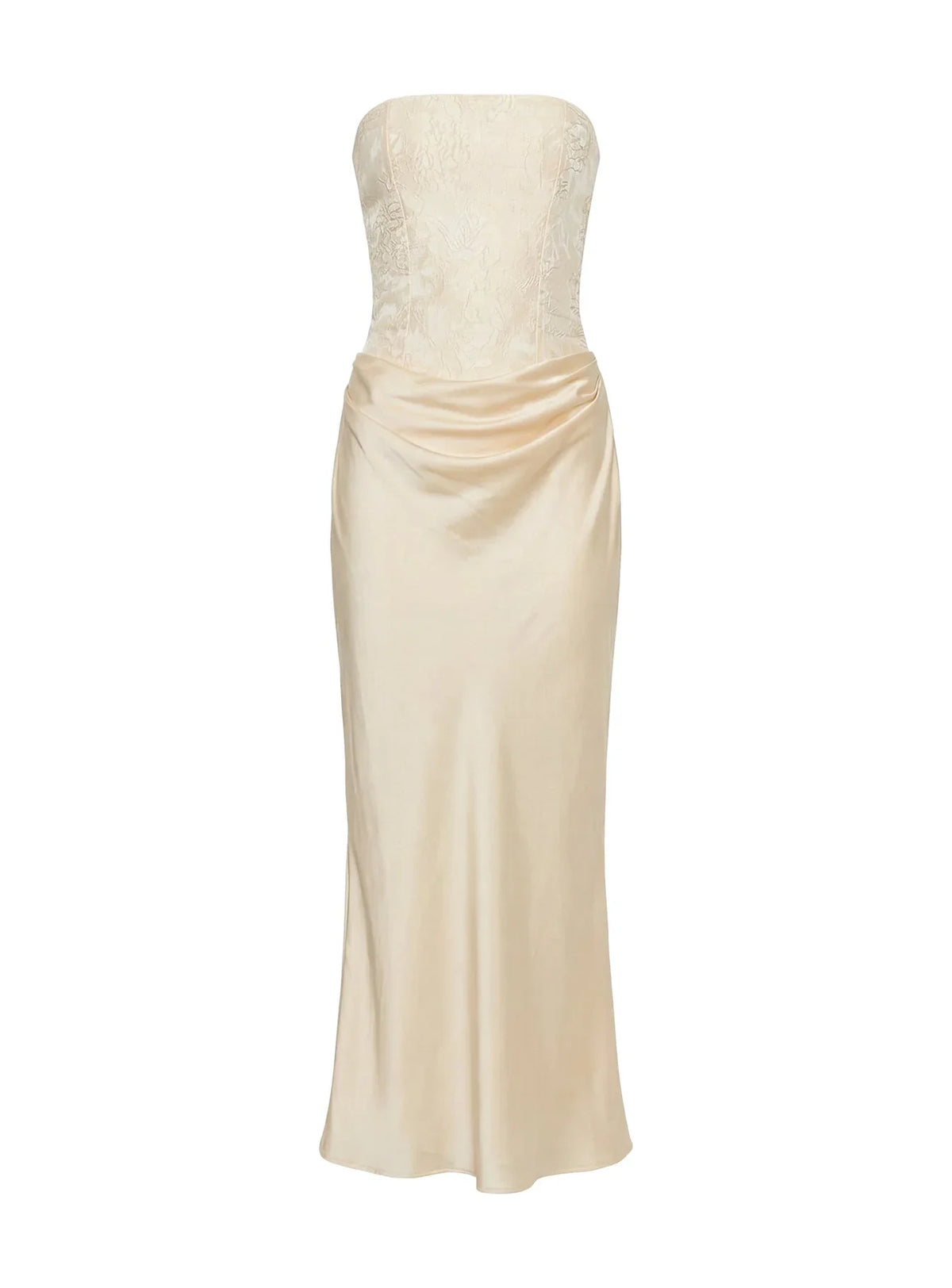 Robe longue drapée sans bretelles Jenevieve Citron