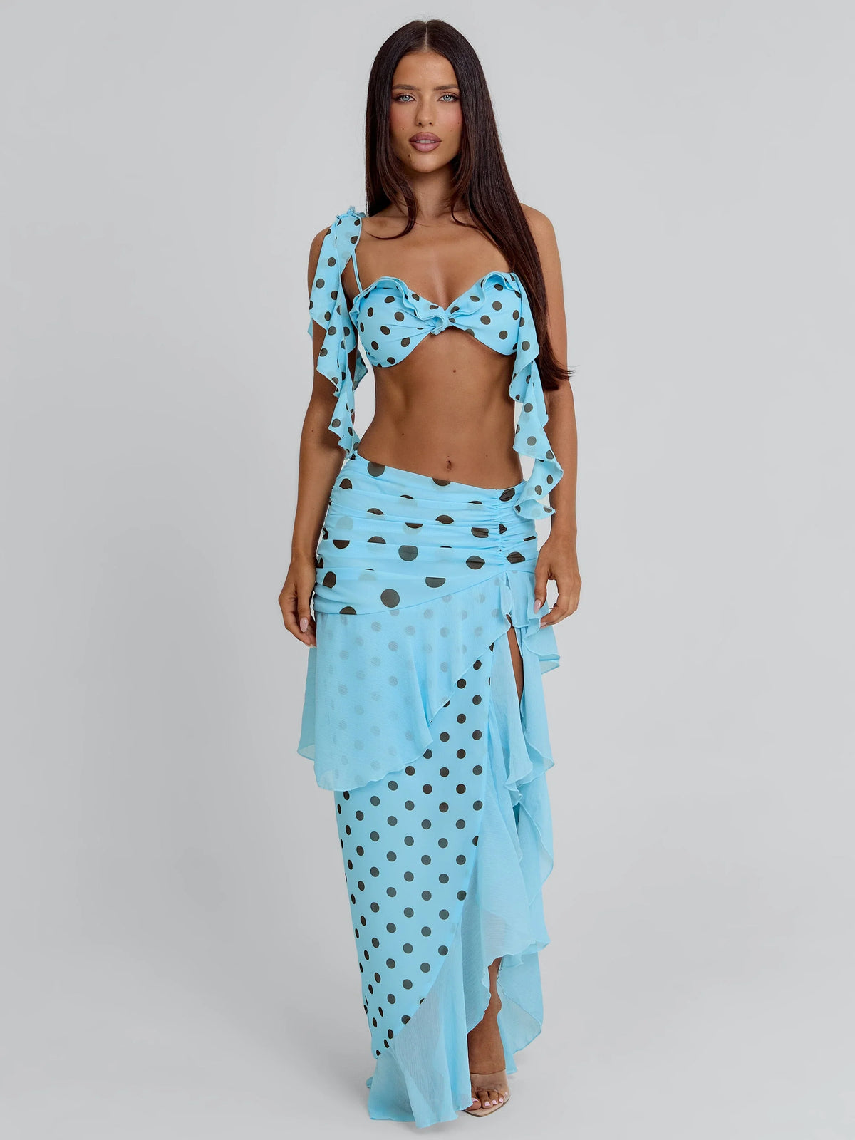 Farwin Top à Pois Bleus