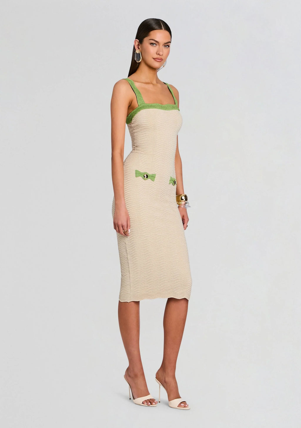 Robe en maille côtelée métallisée Kins