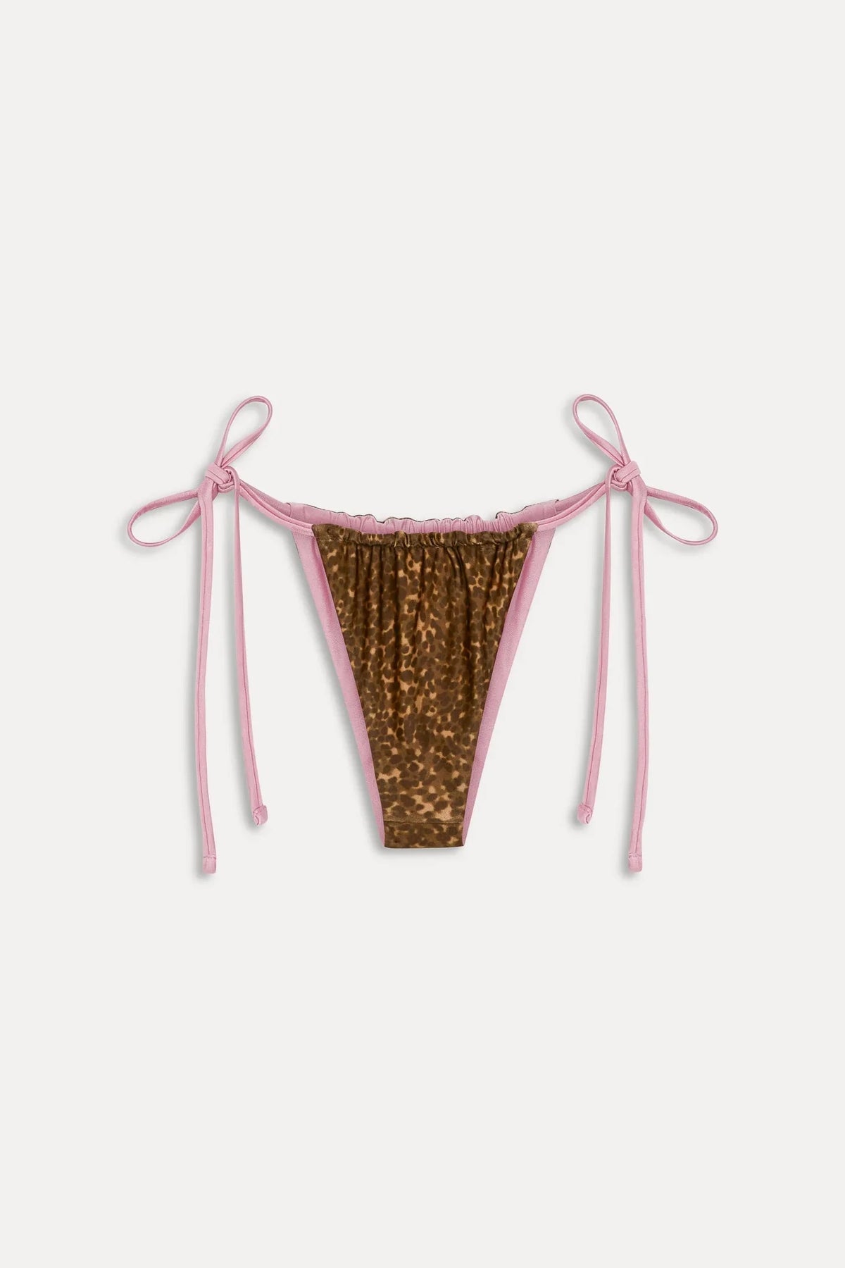 Tia Reversible Satin Bikini Bottom - Vintage Cheetah