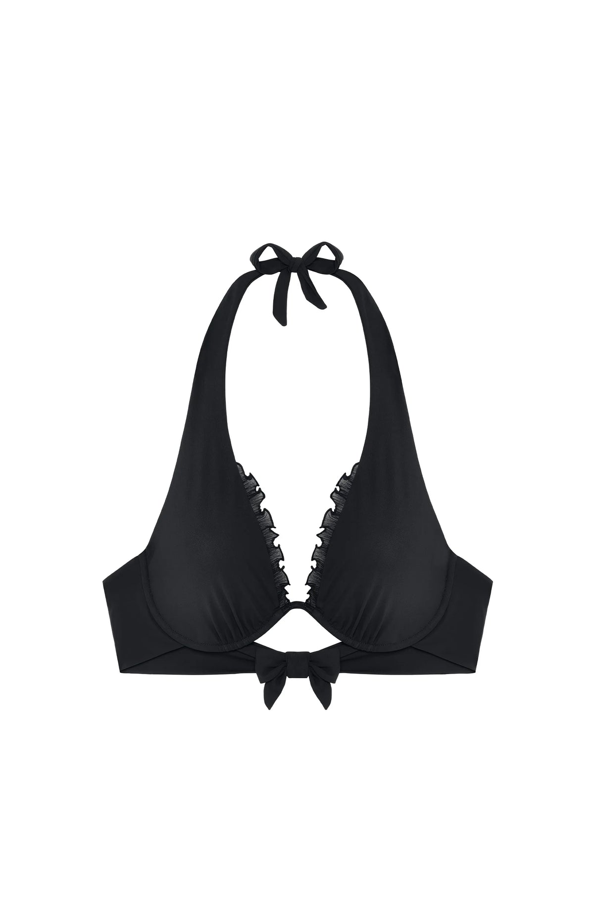 sary Orange mono-underwired bikini top with ruffles
