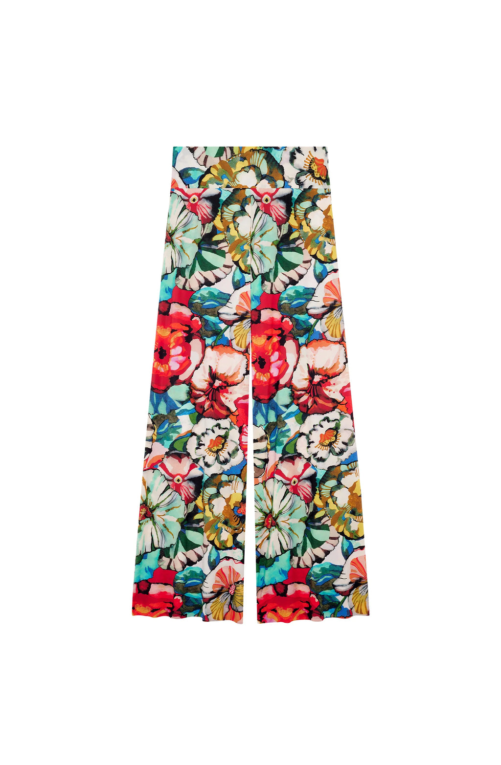 pitta Printed wide-leg printed pants in tulle