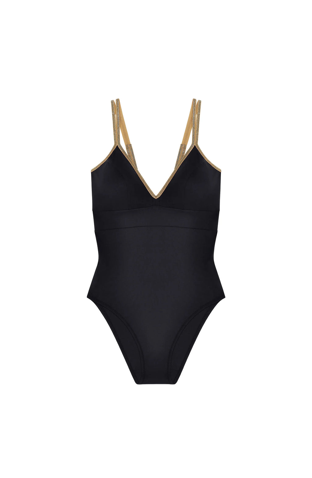 laos Black and lurex one-piece swimsuit