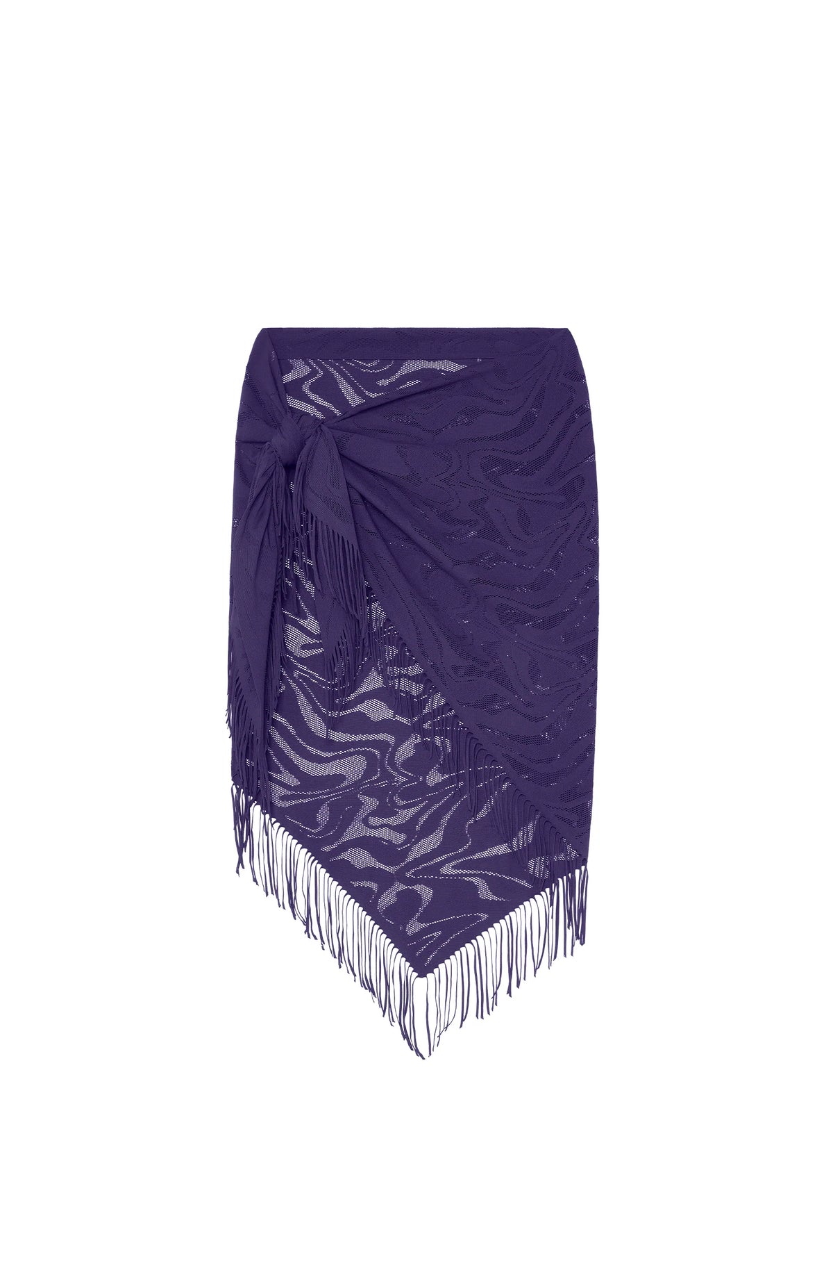 trudy Foam white lace fringed pareo