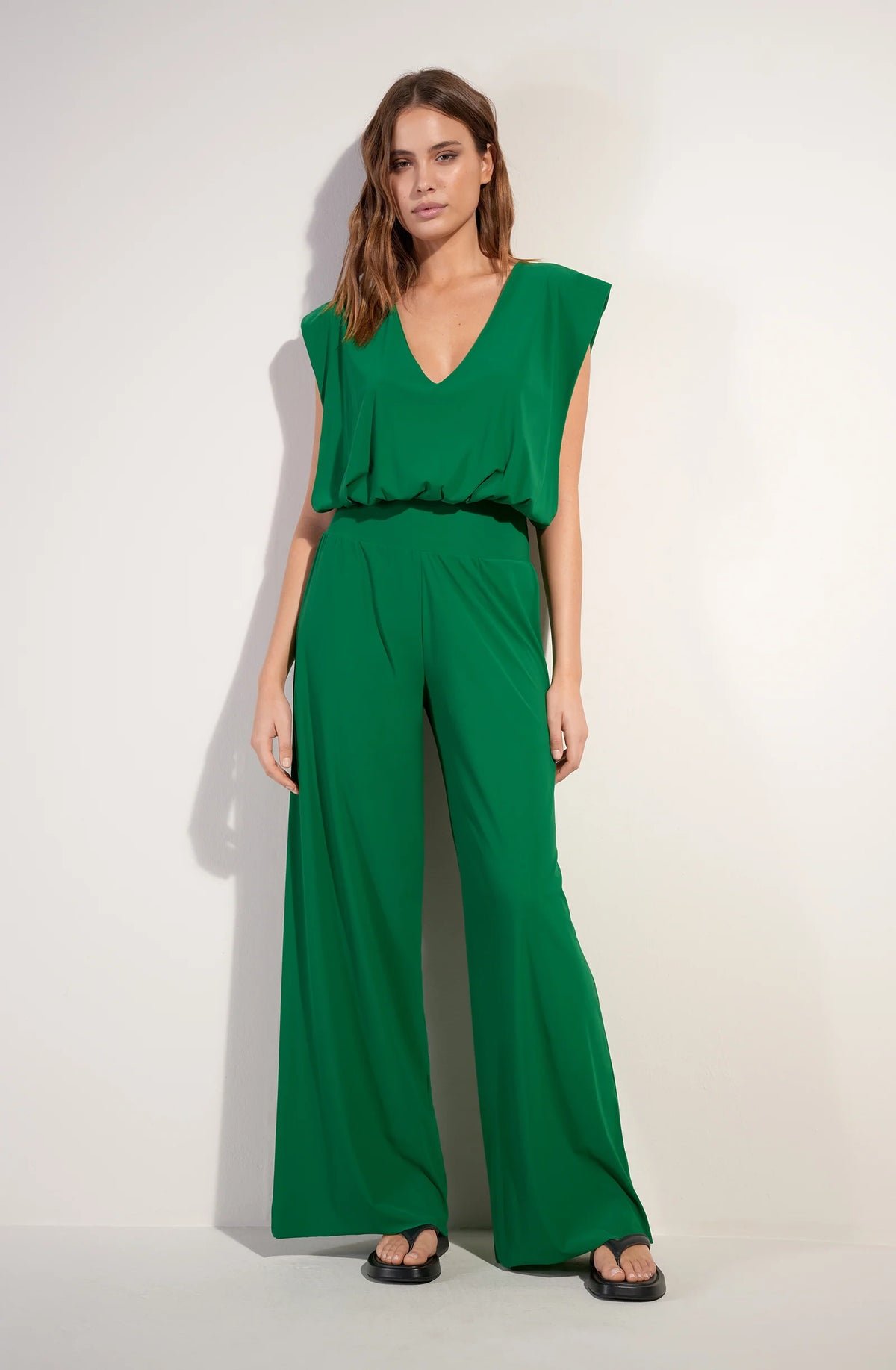 maissa Black stretch voile pant suit