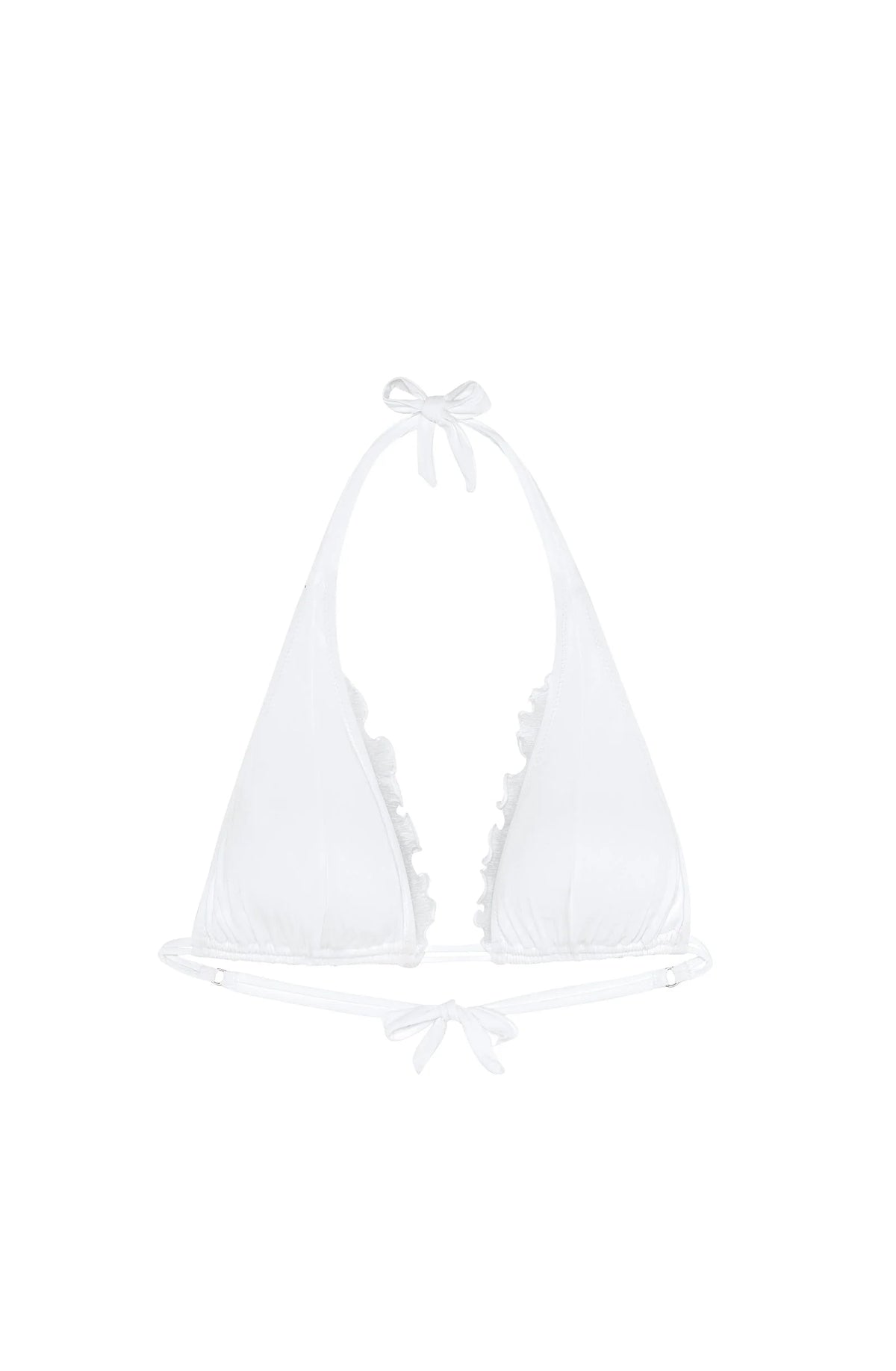maelys Ochre triangle bikini top with ruffles