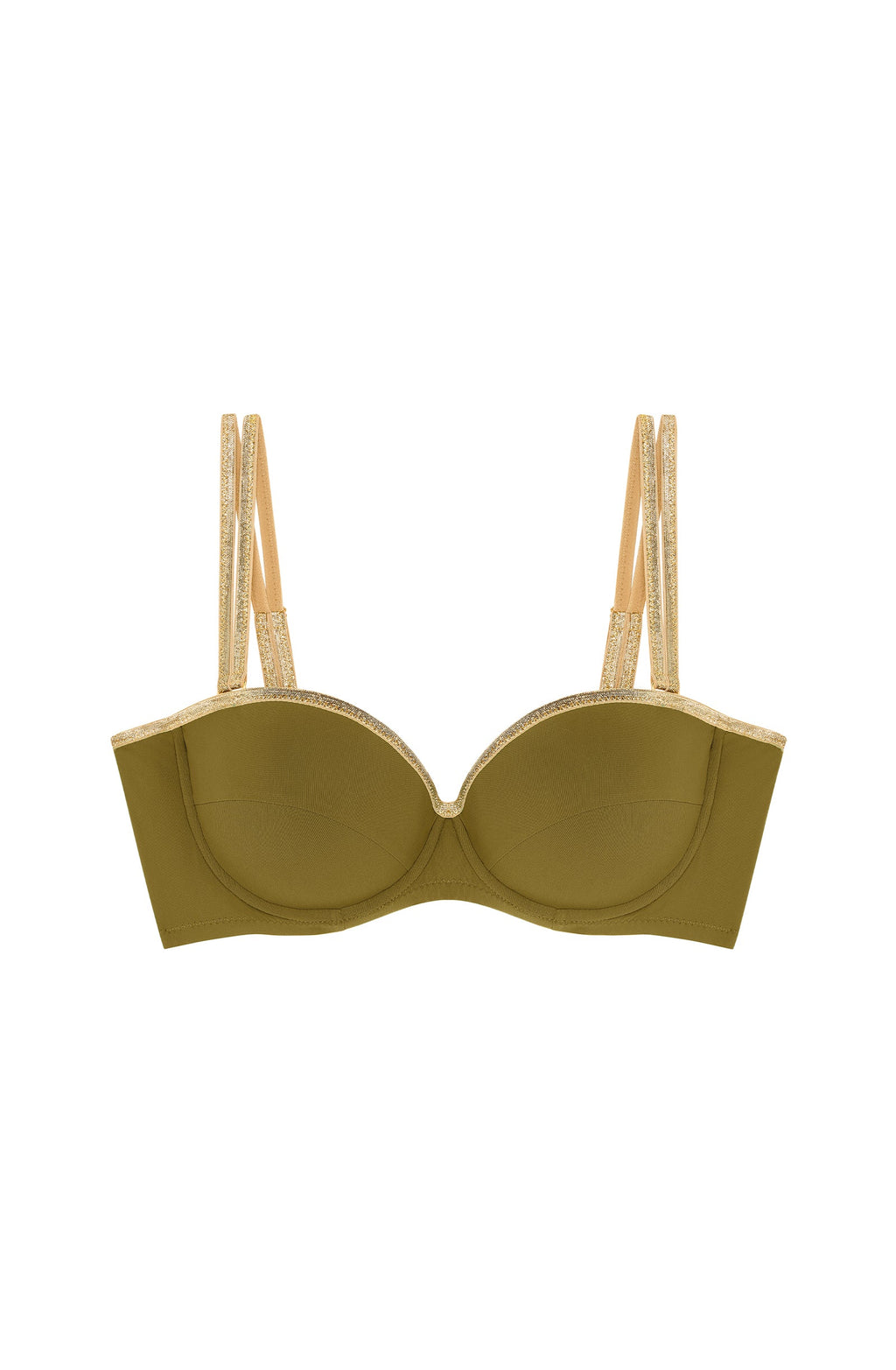 baby Black and lurex bandeau bikini top