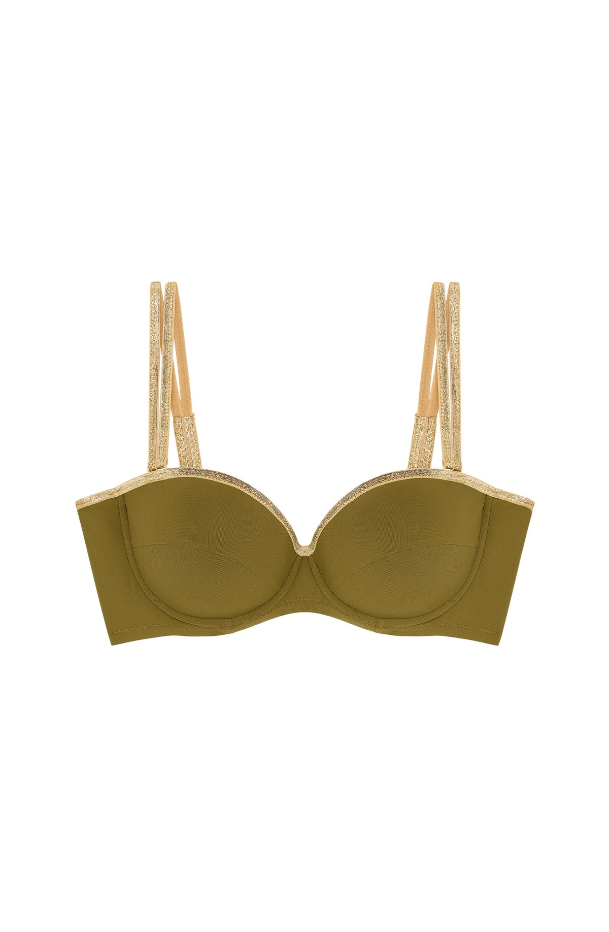 baby Black and lurex bandeau bikini top