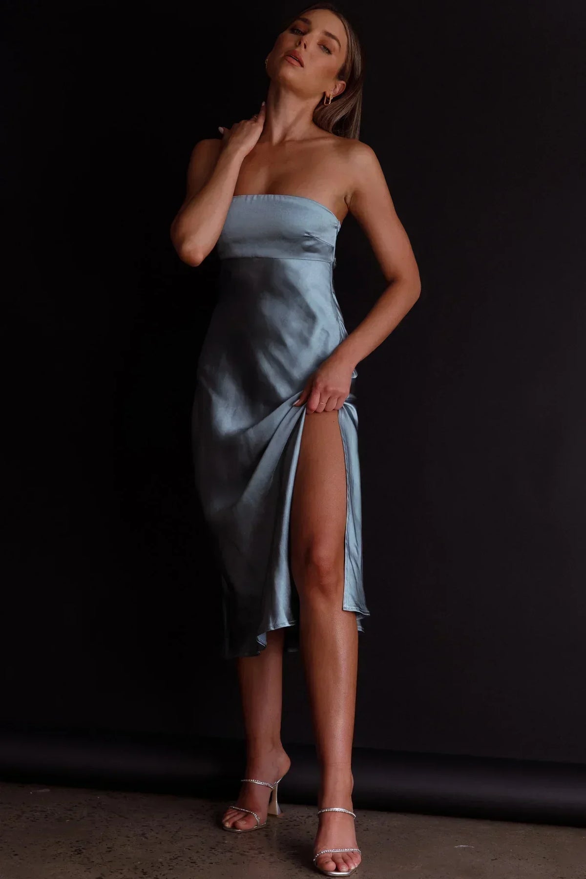 Robe midi dos bénitier Ladies' Night couleur écume de mer