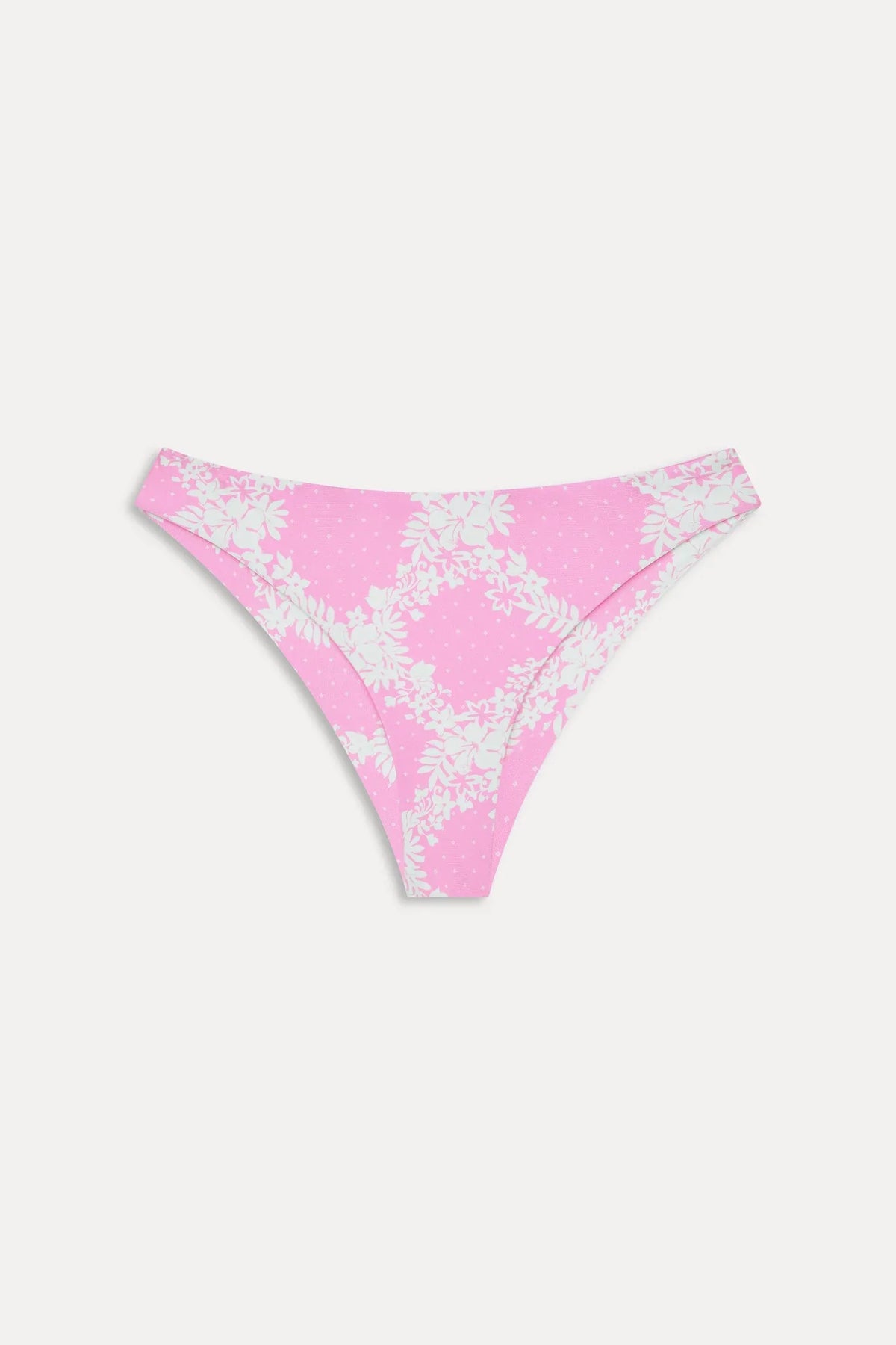 Bas de maillot de bain effronté Marina en satin - Rose tropical à pois