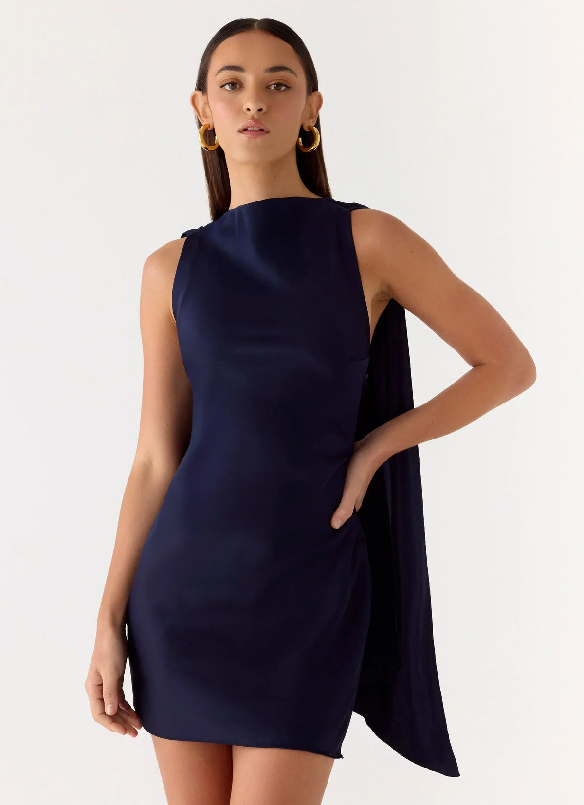 Mini-robe Cerina à col montant - Marine