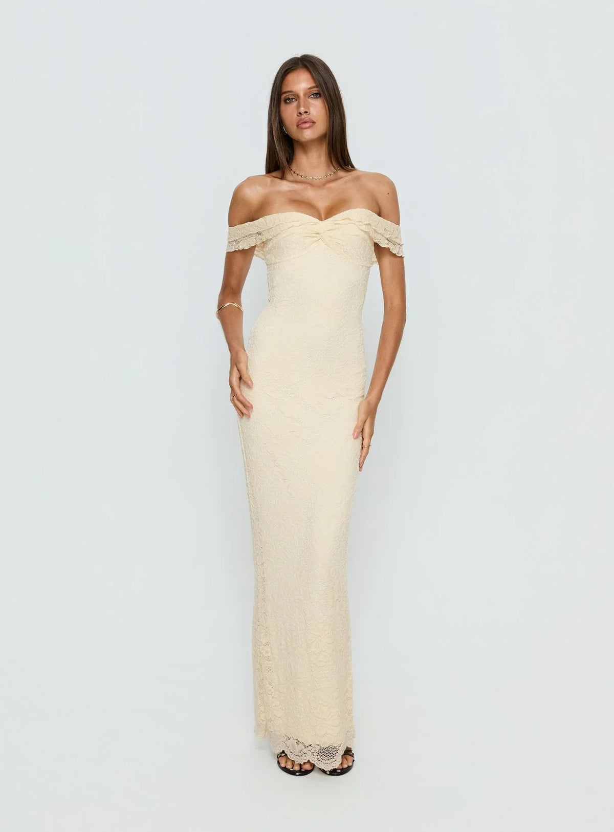 Anabeila Strapless Maxi Dress Lemon