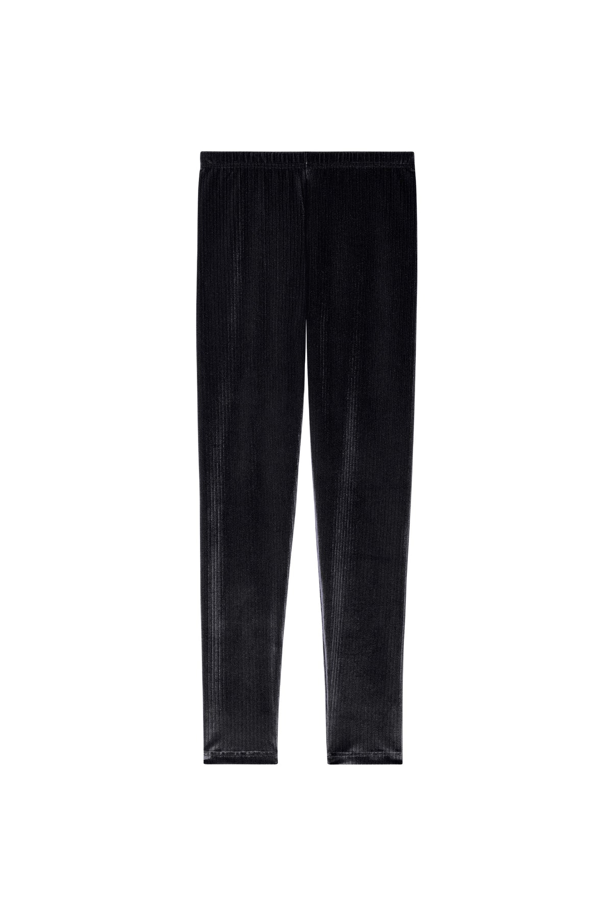 tricy Black striped velvet leggings