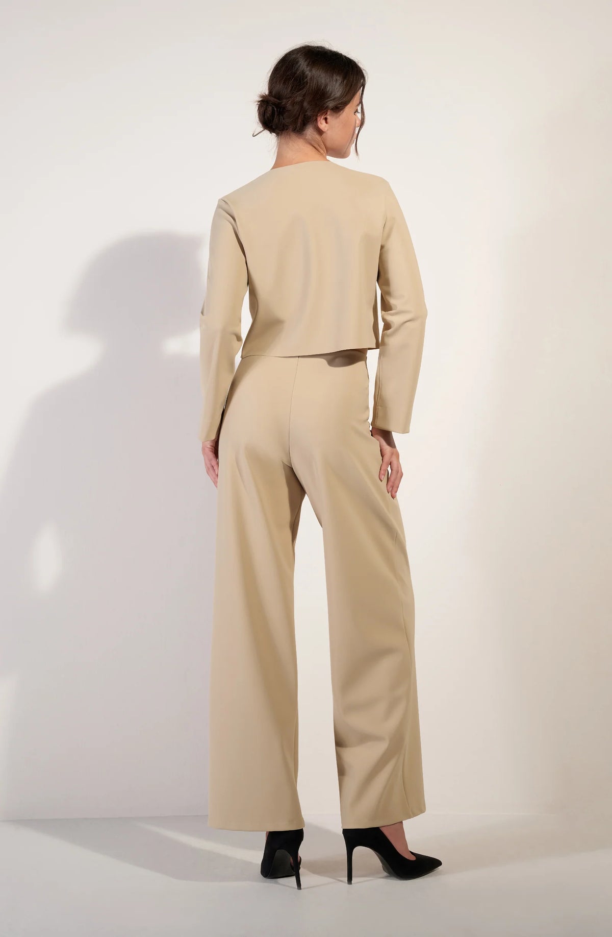 fionha Sand high-waisted wide-leg pants