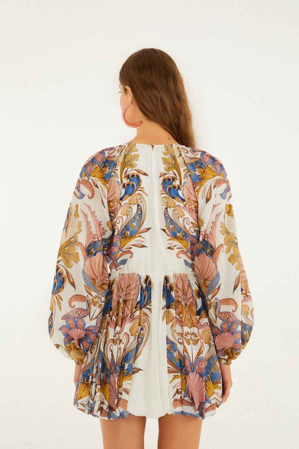 Robe mini bulle Off-White Sea Garden à manches bouffantes