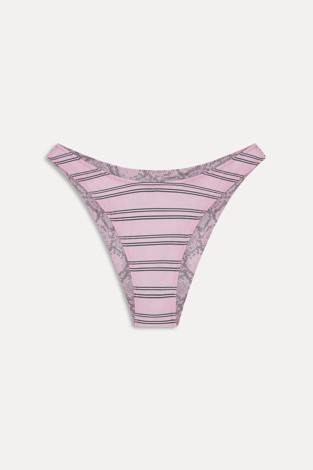 Bas de bikini réversible en satin Dove - Rayures roses