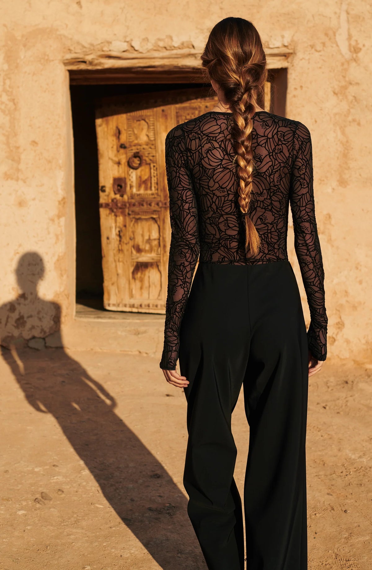 Body tanga manches longues noir Moana