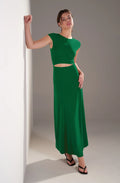 Robe longue Jade à découpe courte