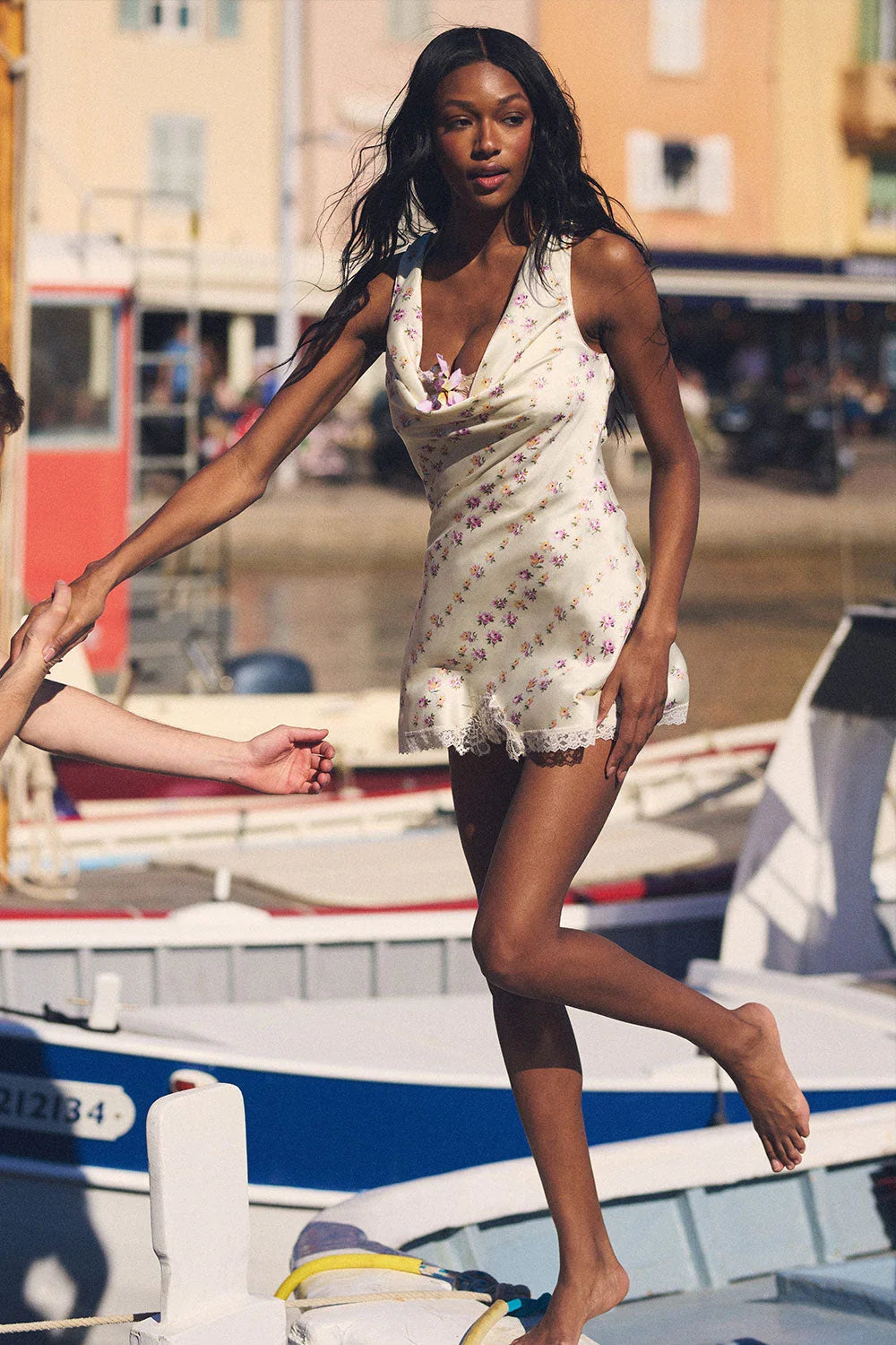 Mini-robe en soie Chloe - Imprimé fleuri château