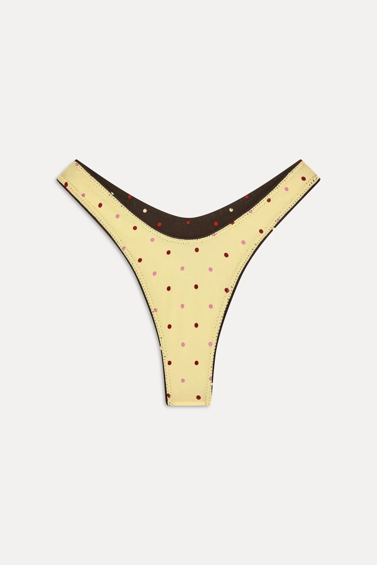 Bas de maillot de bain satiné réversible pleine lune - Miel Doré