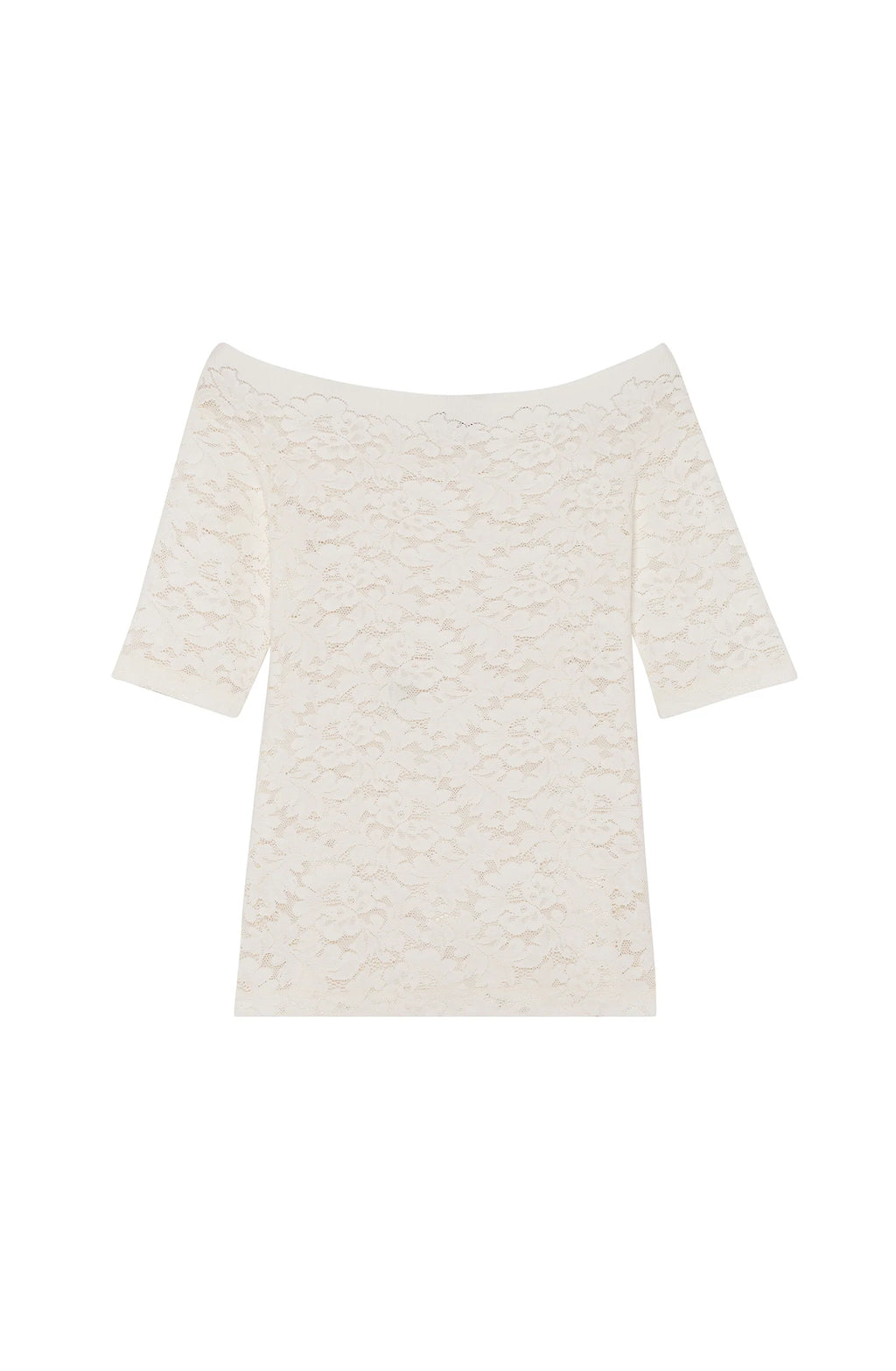 talita Bronze lace boat neck top