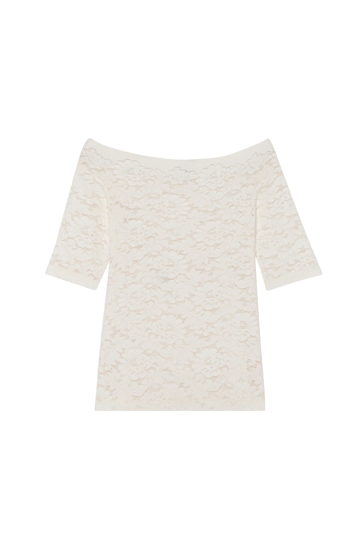 talita Bronze lace boat neck top