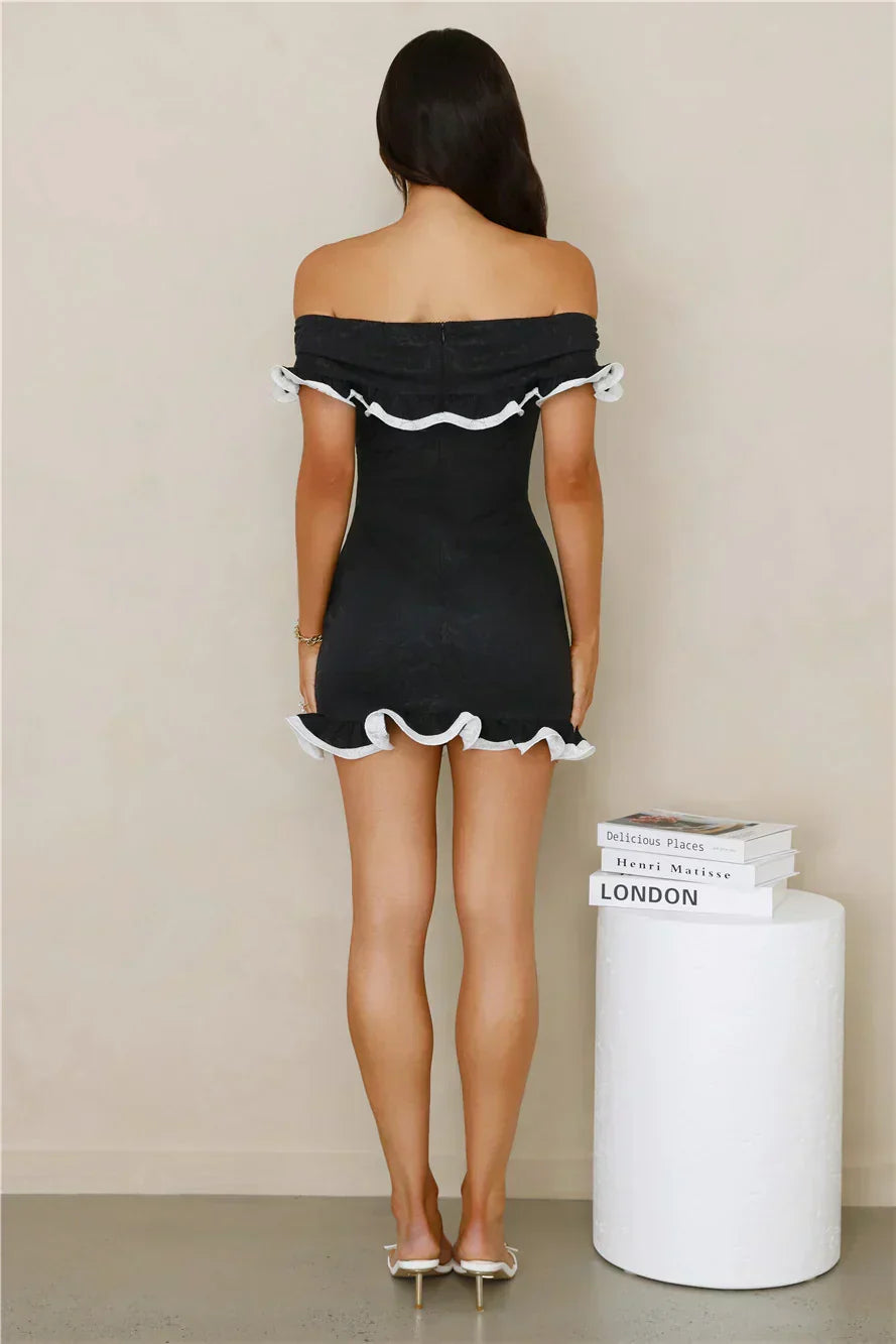 Mini-robe bustier en dentelle Glimmering Noir