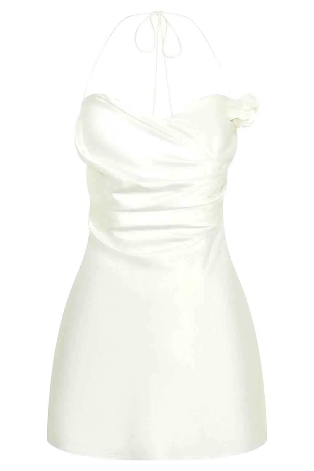 Mini-robe Halter Otillie Rose - Blanc