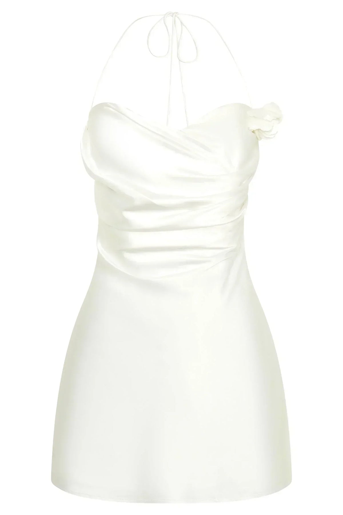 Mini-robe Halter Otillie Rose - Blanc