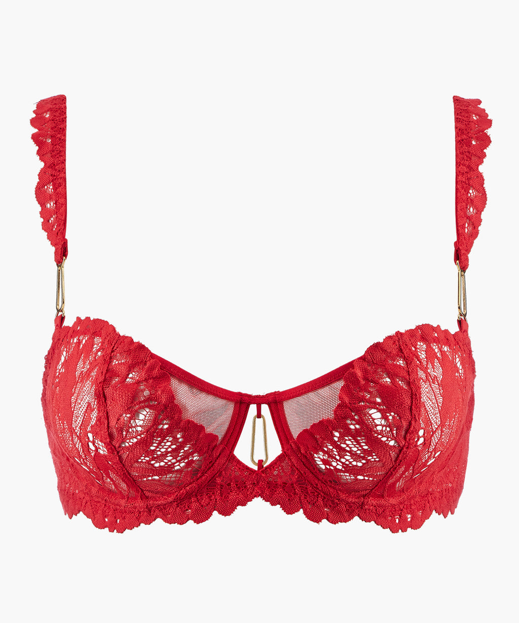 Flowermania Soutien-gorge corbeille à armatures à motif floral rouge
