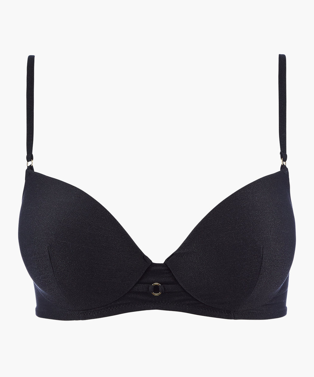 Summer Glow Push-up Bra Top Black Sand