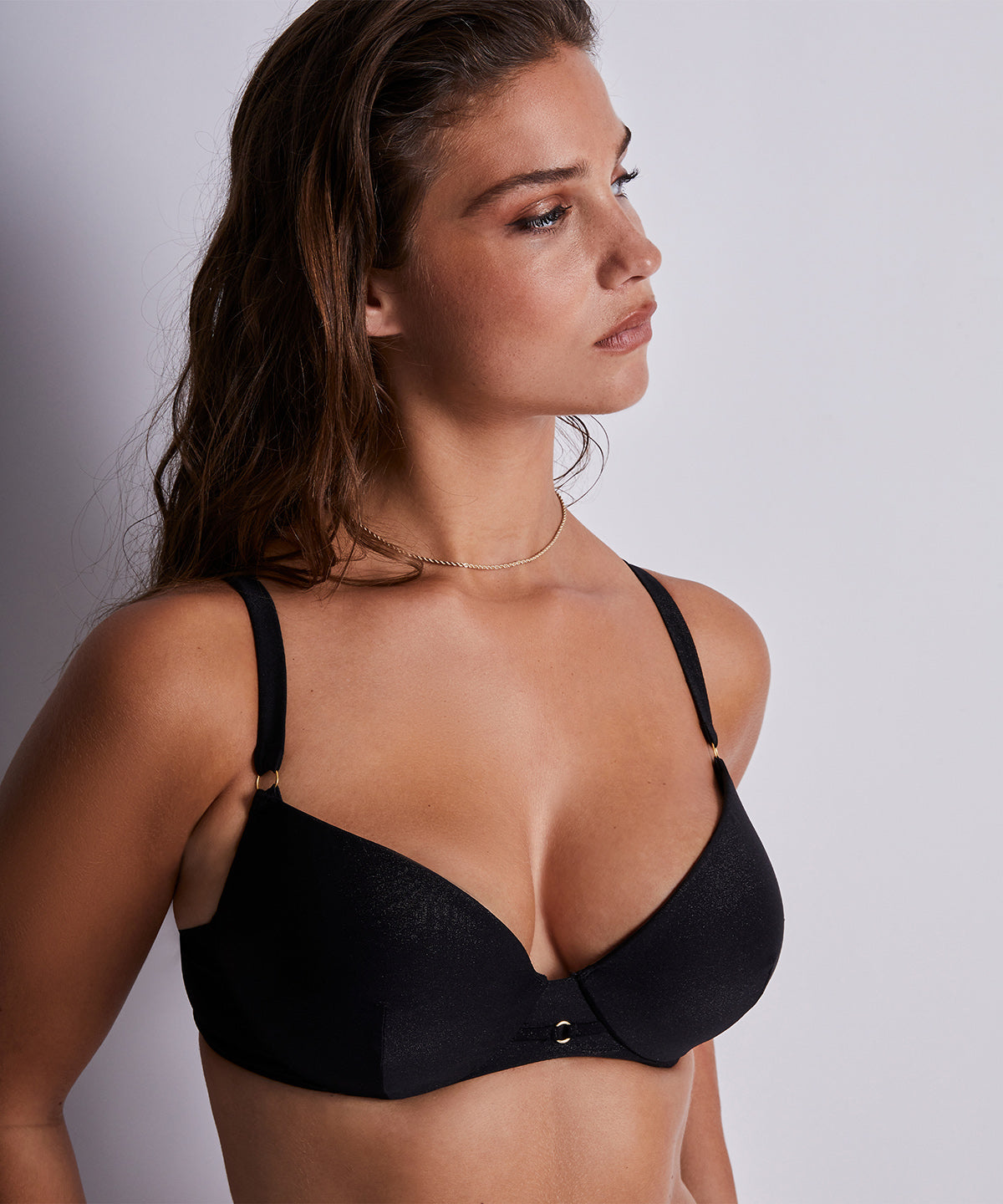 Summer Glow Push-up Bra Top Black Sand