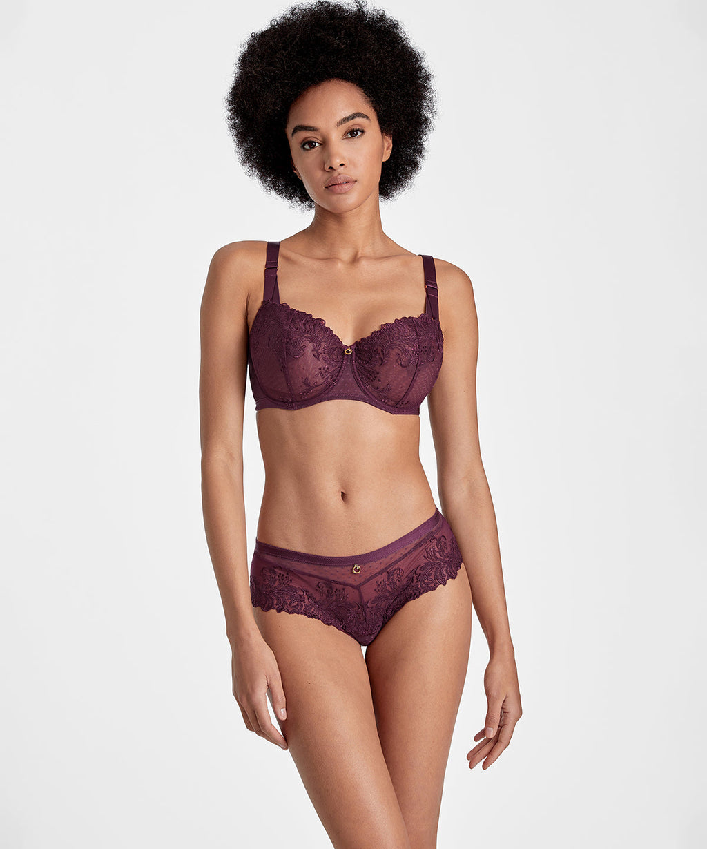 Femme Passion Soutien-gorge Corbeille confort lie-de-vin