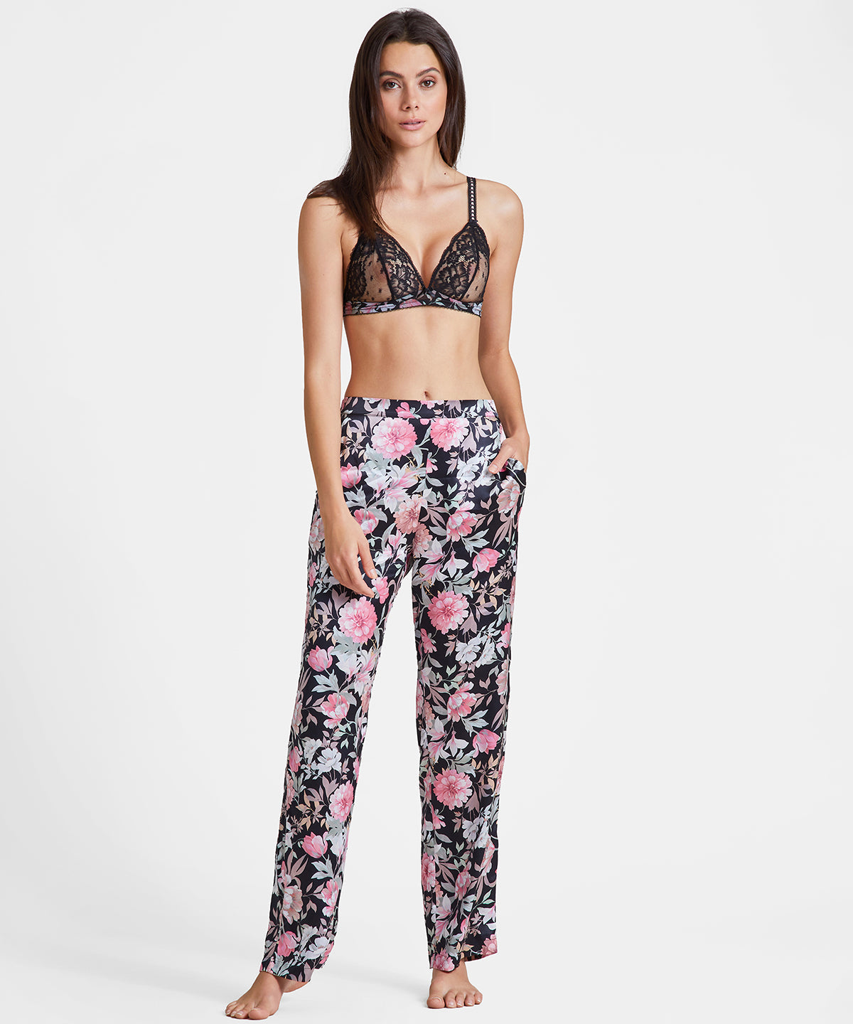 Toi Mon Amour Black Peony Trousers