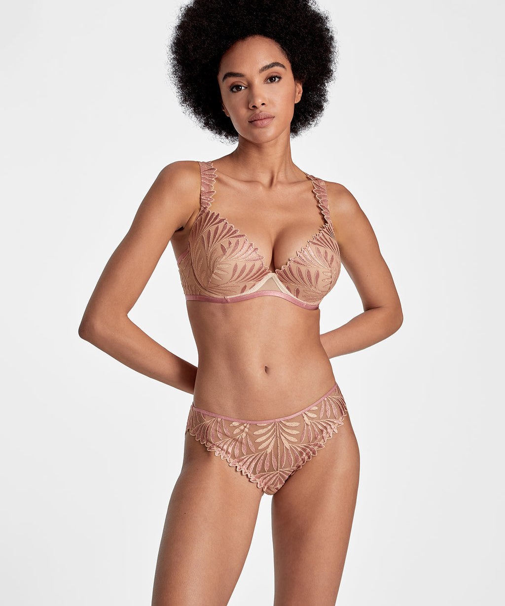 Soutien-gorge push-up à coques en soie Sensory Illusion rose