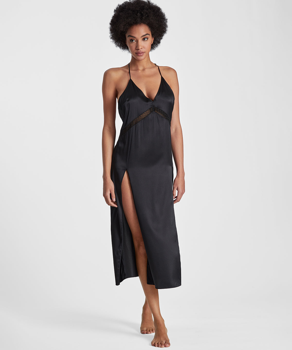 Silk Desire Nuisette longue noire