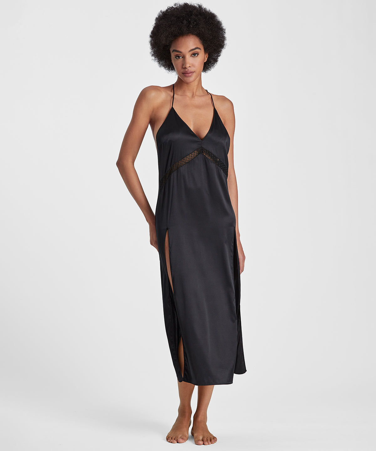 Silk Desire Nuisette longue noire