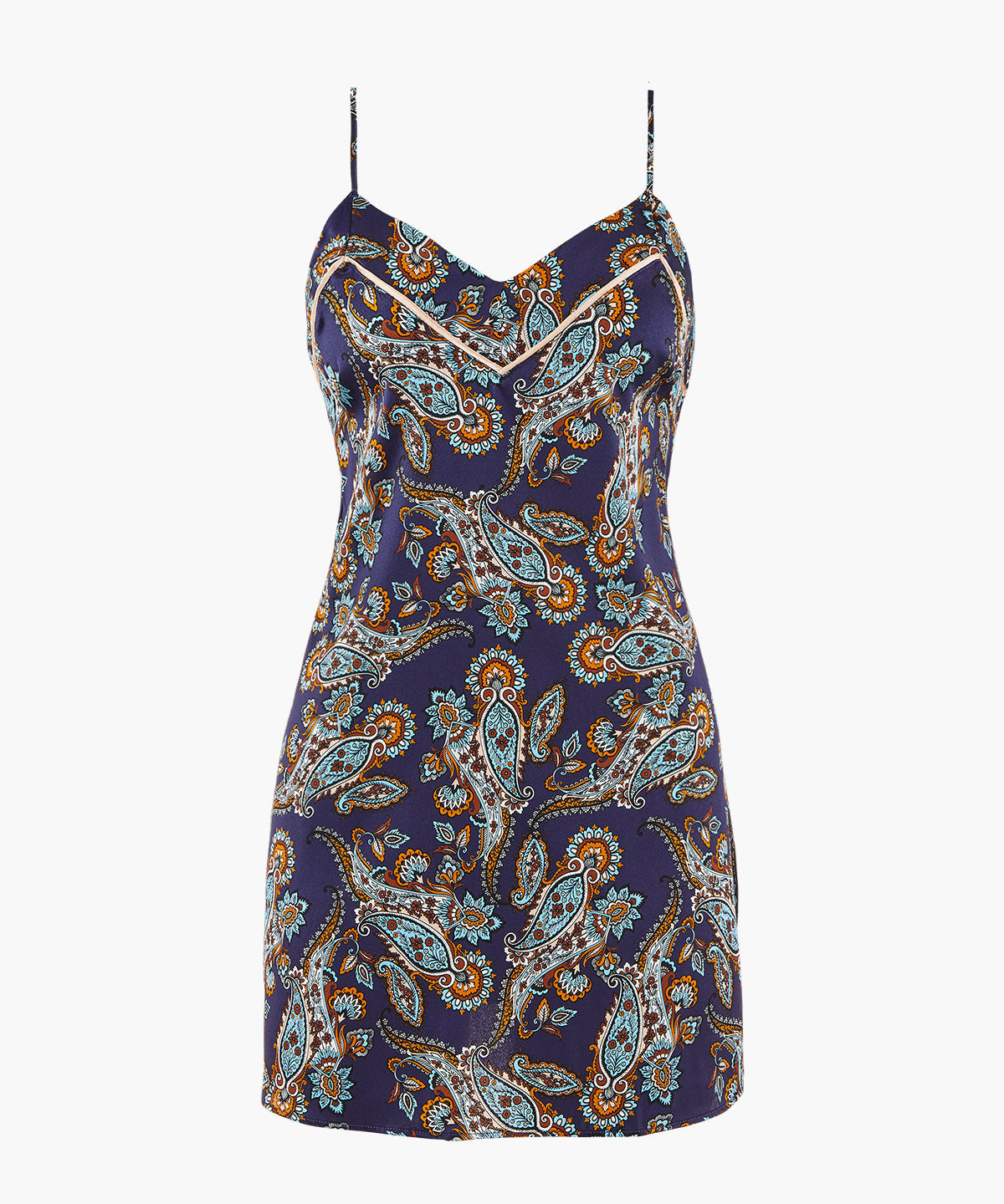 Soie de Nuit Nuisette Bleu cachemire