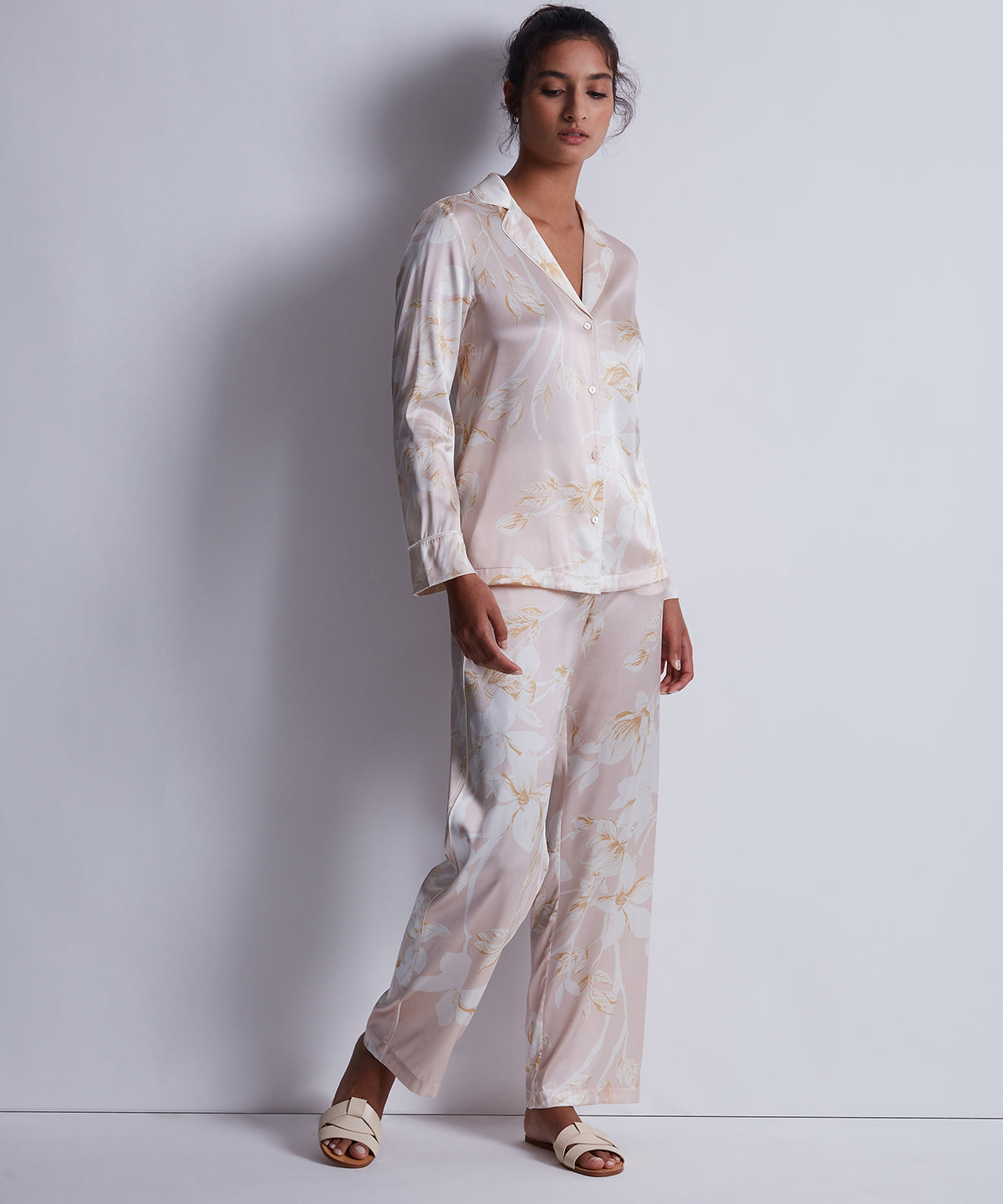 Pantalon en soie Silk by Night Ambre clair
