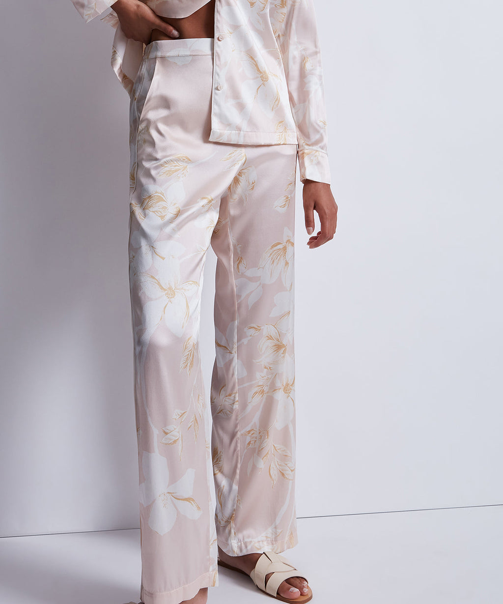 Pantalon en soie Silk by Night Ambre clair